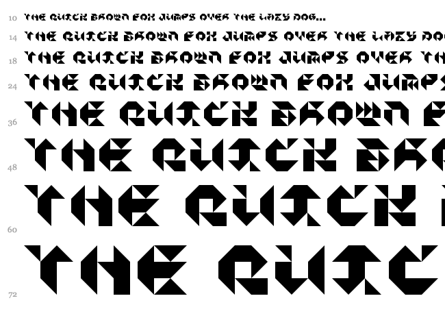 Particulator III font waterfall
