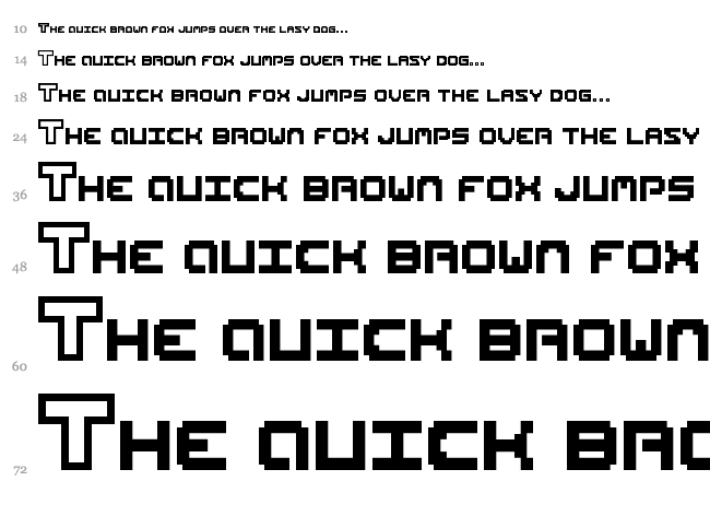 PIX lite font waterfall