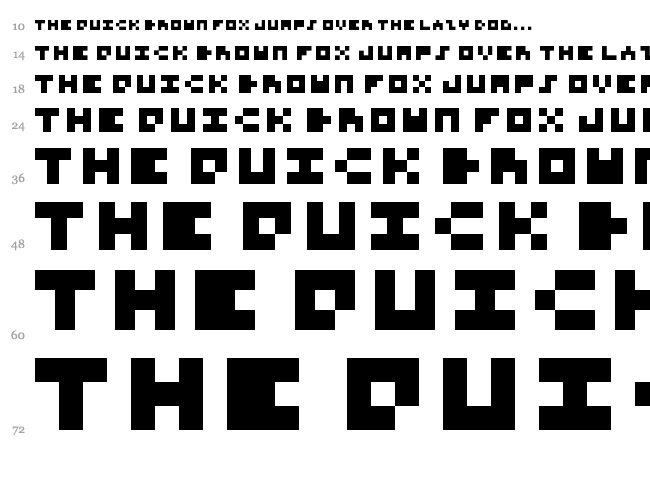 Pixel rocks font waterfall