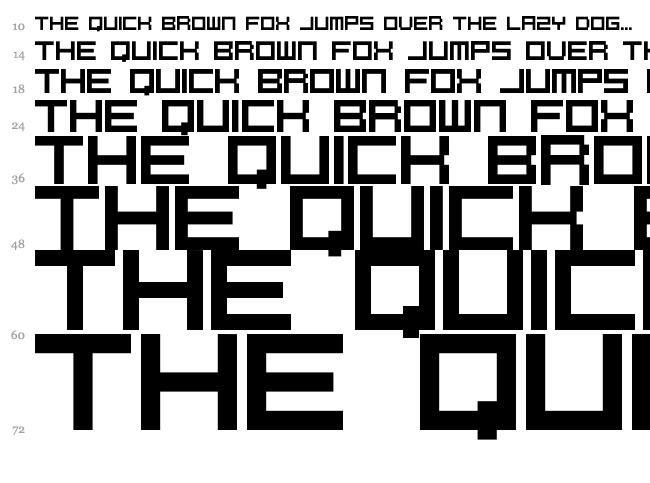 PixelCaps! font waterfall