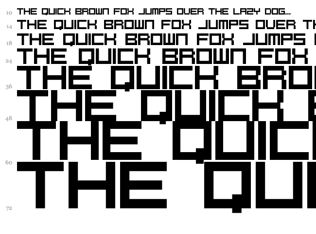 PixelCaps! font waterfall