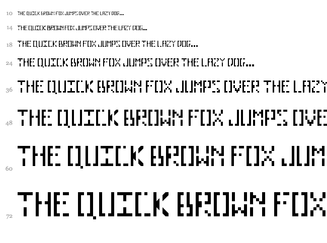 Pixelhole font waterfall