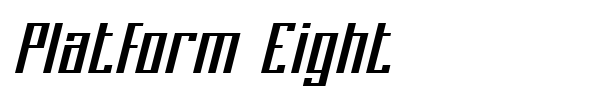 Platform Eight font preview