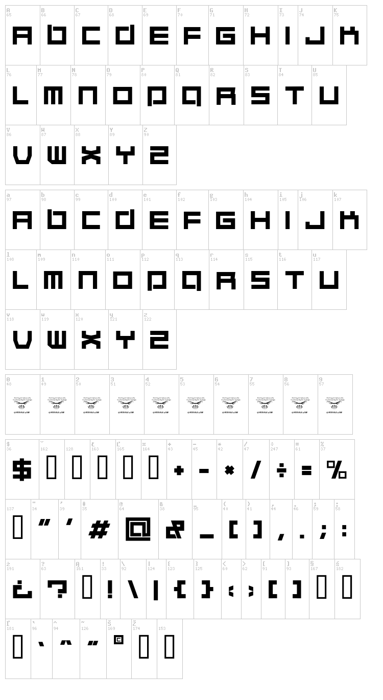 Quaalude hulk font map