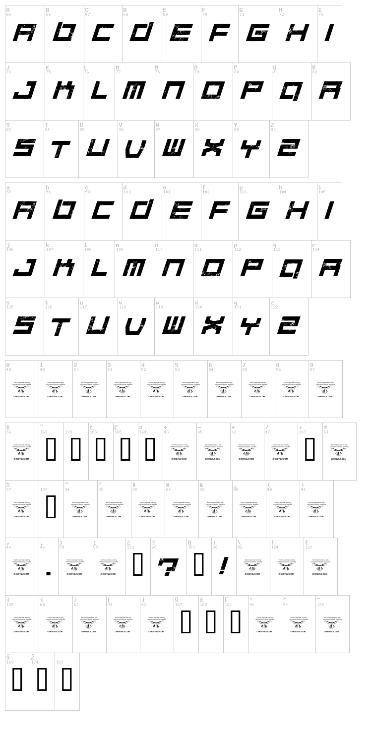 Quaaludes font map