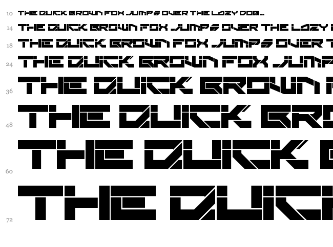 Rektec font waterfall