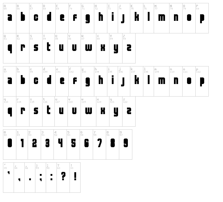 Released font map