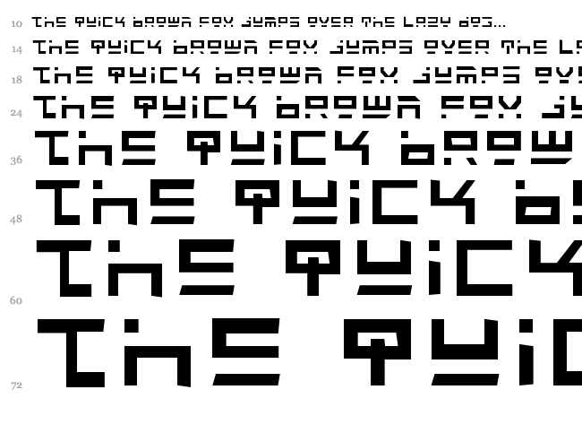 Rocket Type font waterfall