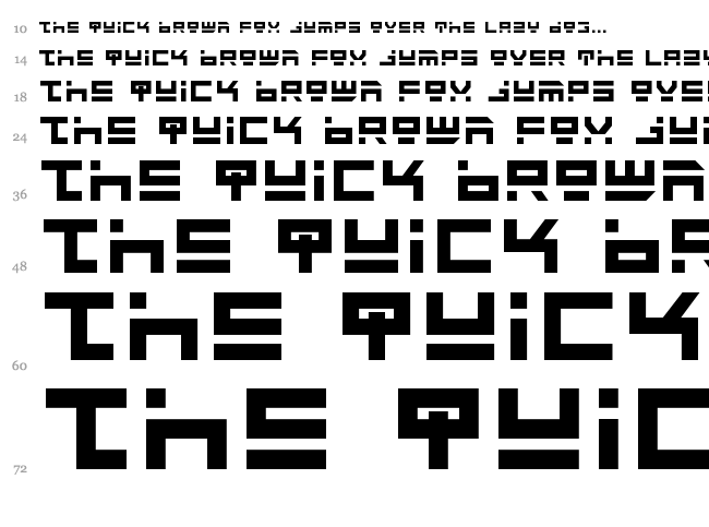 Rocket Type font waterfall