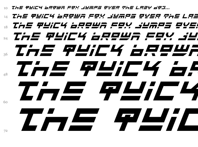 Rocket Type font waterfall