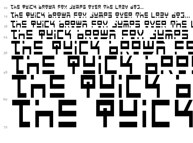 Rocket Type font waterfall