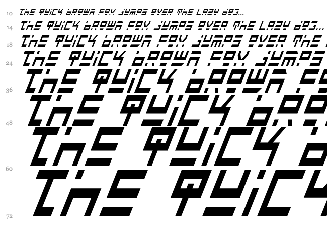 Rocket Type font waterfall
