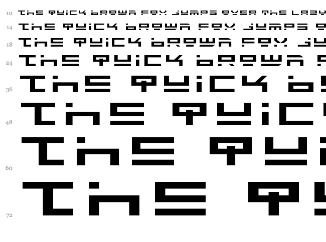 Rocket Type font waterfall