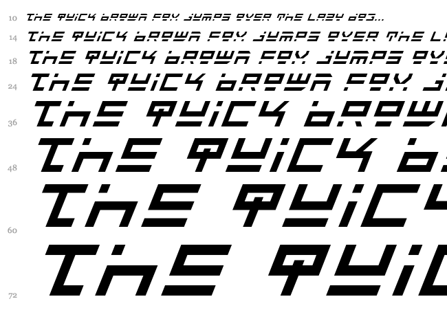 Rocket Type font waterfall