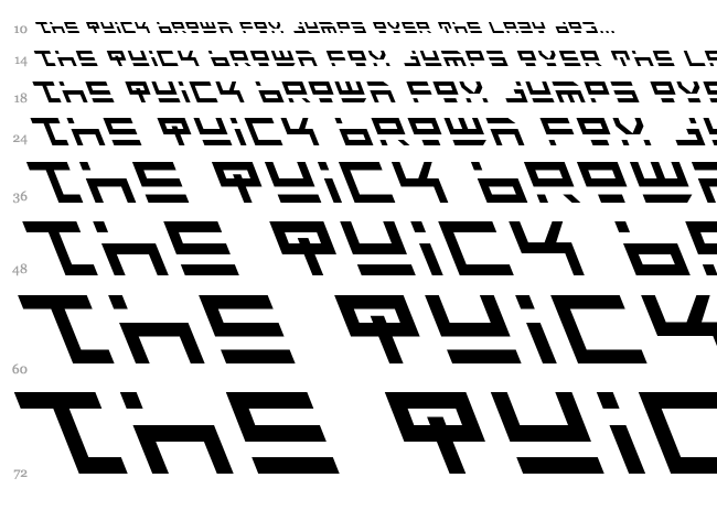Rocket Type font waterfall