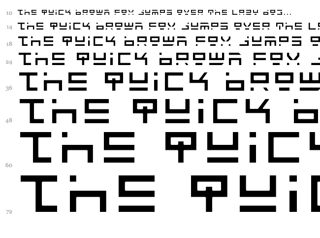 Rocket Type font waterfall