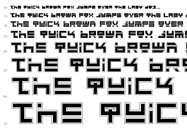 Rocket Type font waterfall