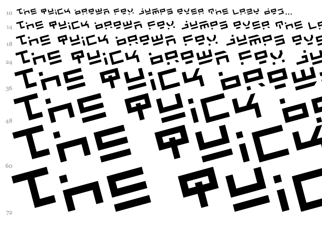 Rocket Type font waterfall