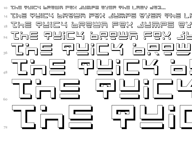 Rocket Type font waterfall