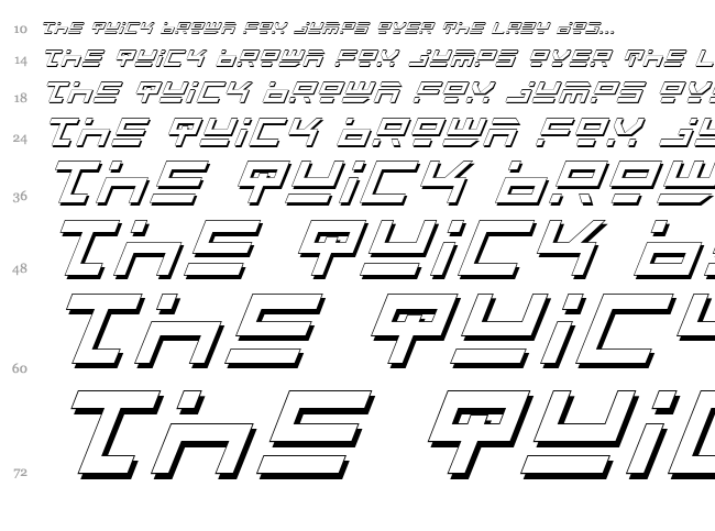 Rocket Type font waterfall