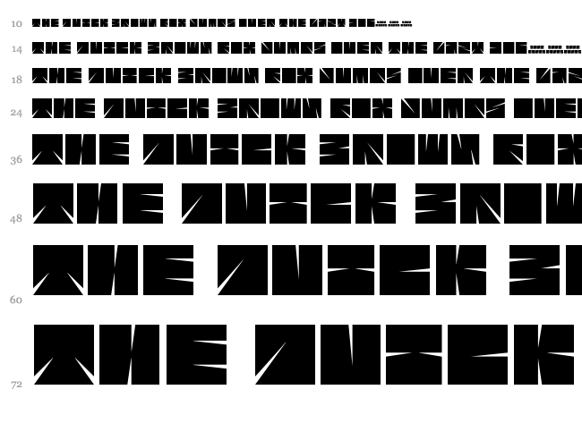 Sharpz font waterfall