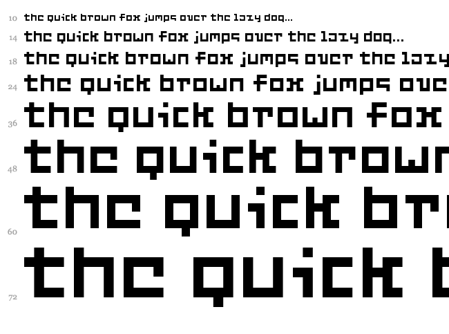 Six font waterfall