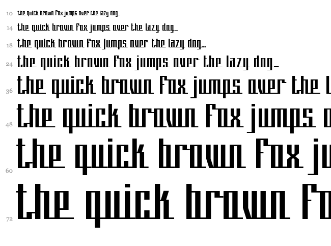 Skew It font waterfall