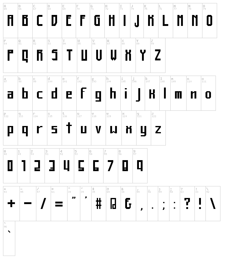 Skyline font map