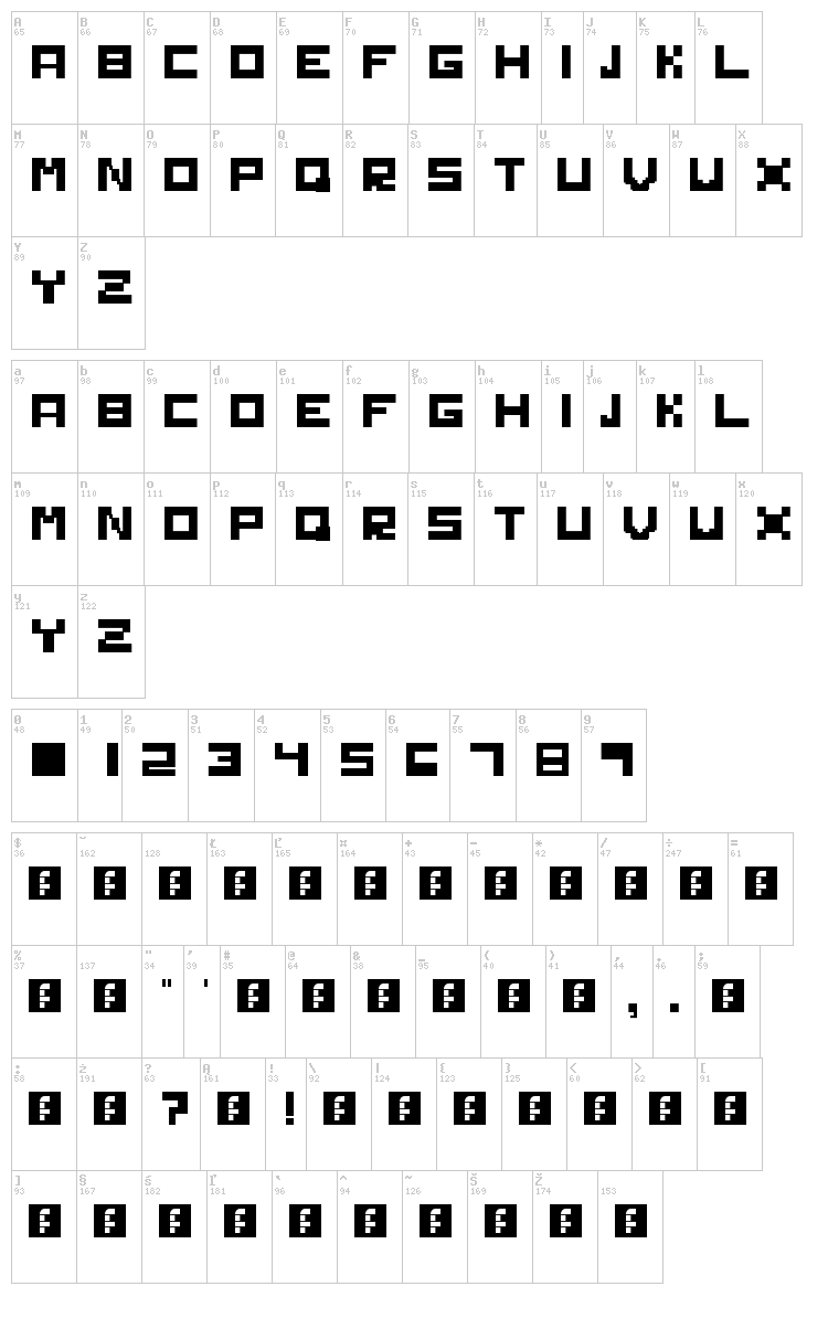 Solid font map