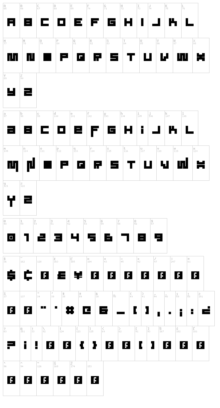 Sound System font map