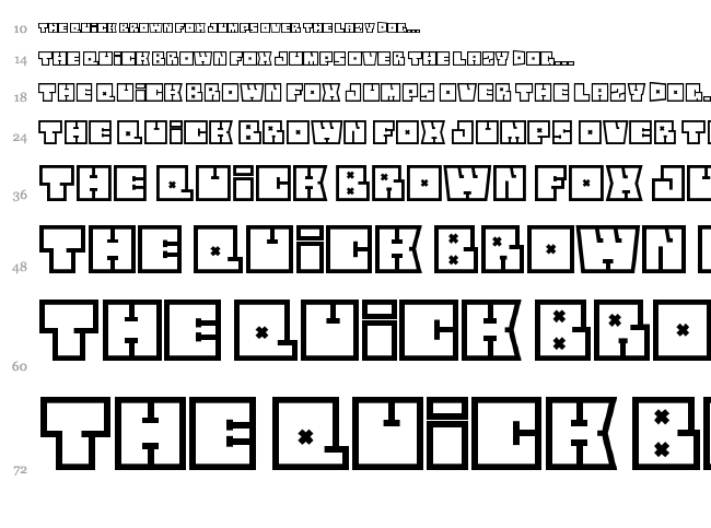 Square Flo font waterfall