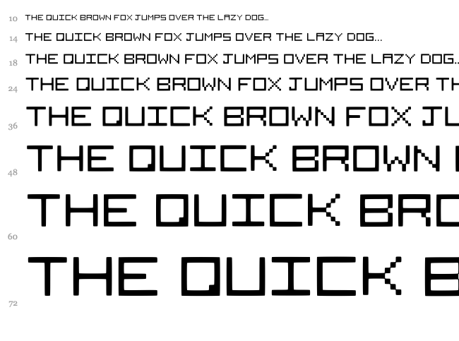 Squared font waterfall