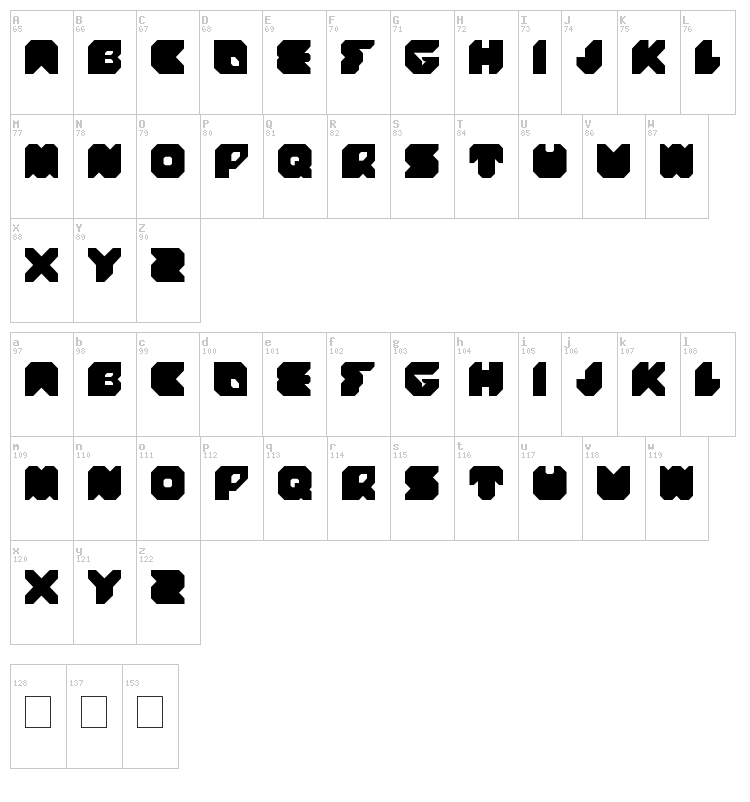 Stranger font map