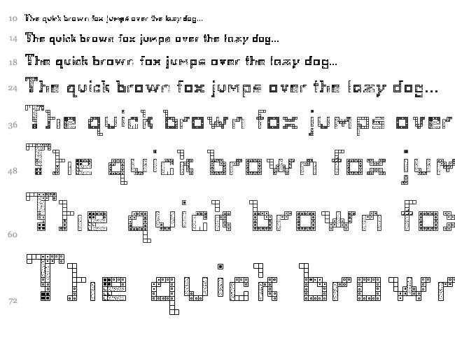 Tetris 2 font waterfall