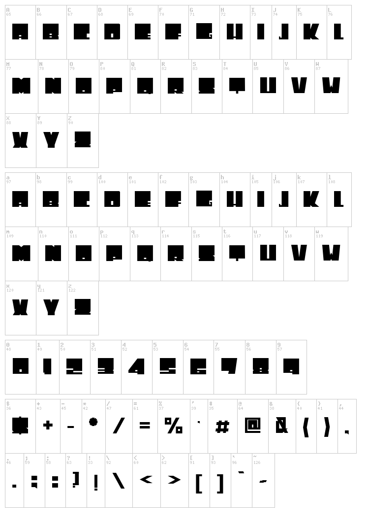 Tonelada font map
