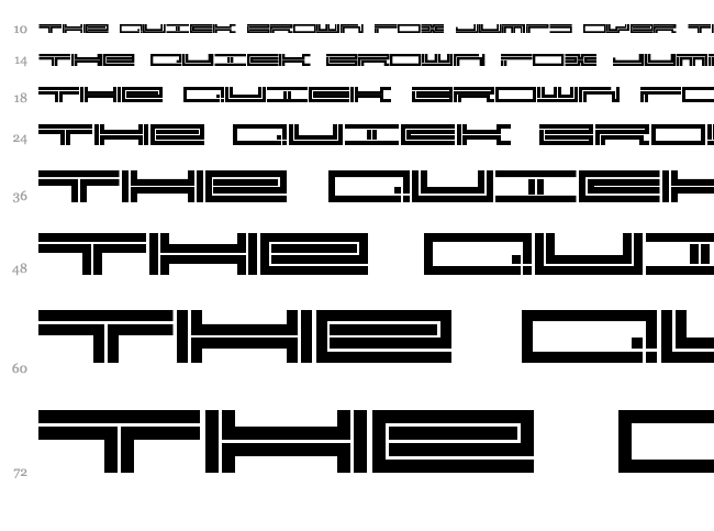 Track Manic font waterfall