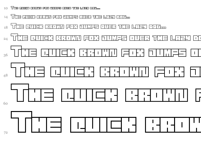Transuranium font waterfall