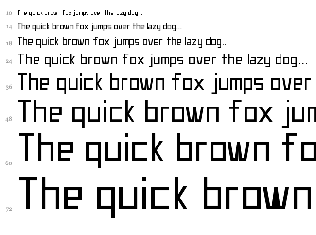 UA Squared font waterfall
