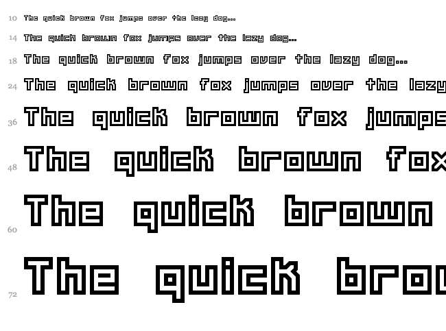 Unlearned font waterfall