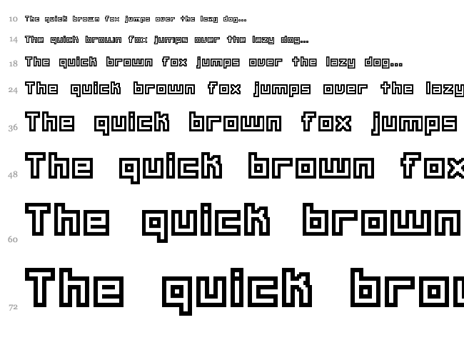 Unlearned font waterfall