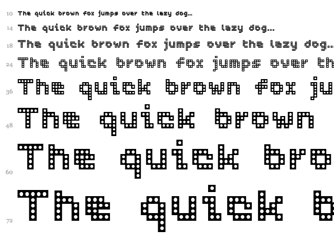 WC Pixhole Bta font waterfall