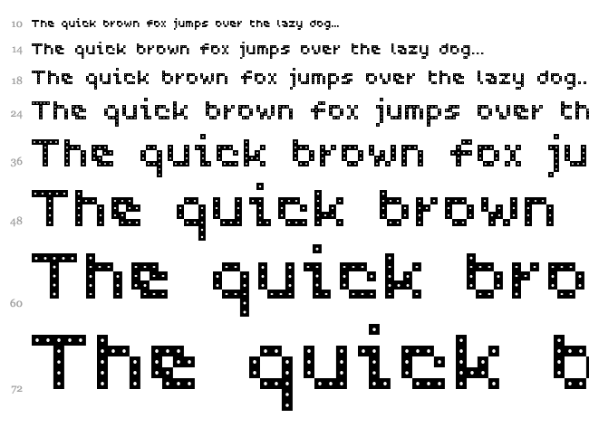 WC Pixhole Bta font waterfall