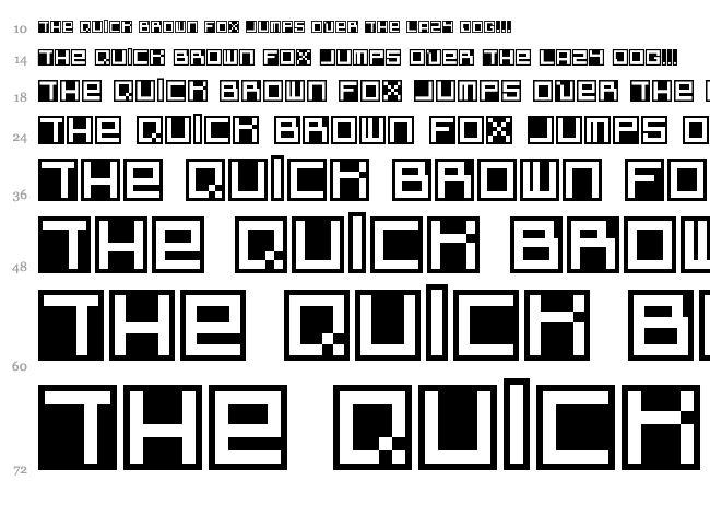 White On Box font waterfall