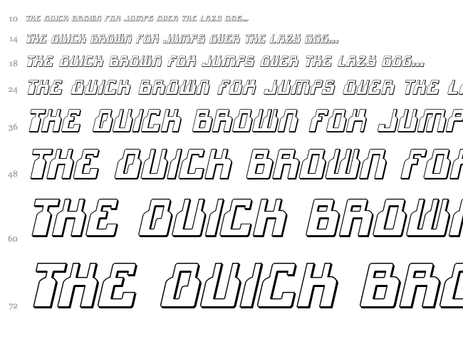 1968 Odyssey font waterfall