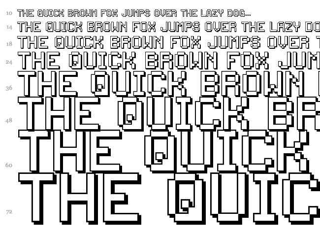 Back to 1982 font waterfall