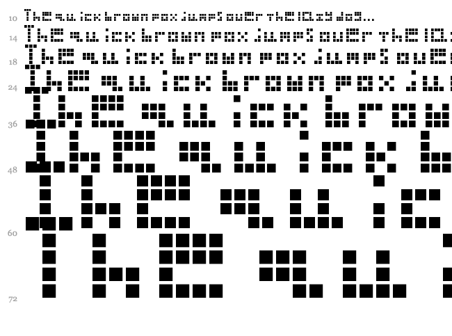 Blocks font waterfall