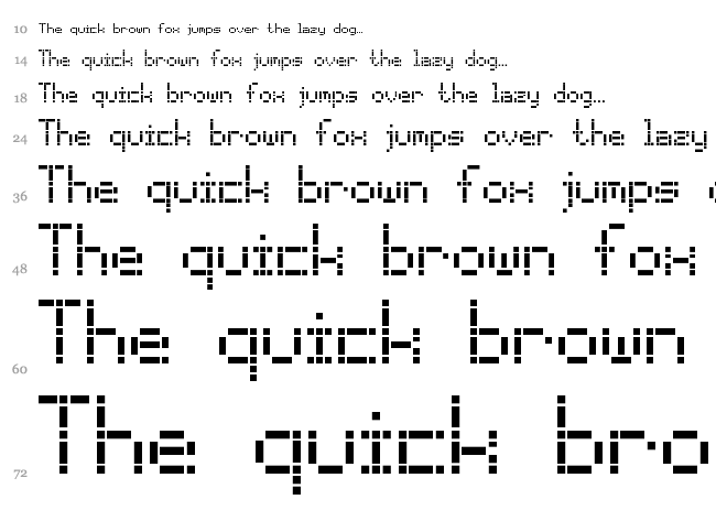Dash Dot LCD-7 font waterfall
