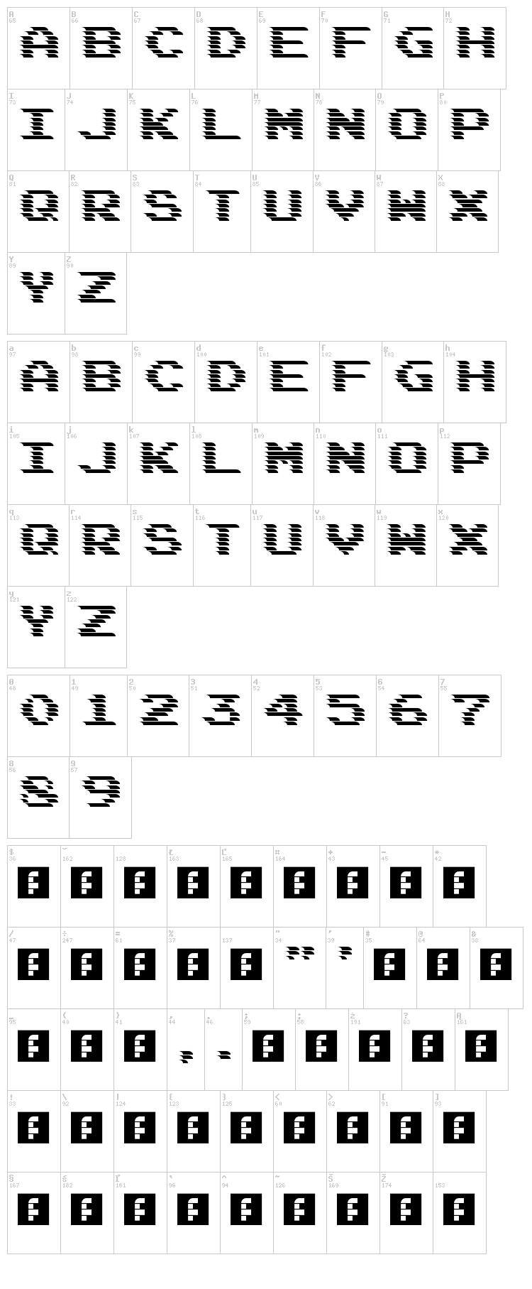 DeadCRT font map