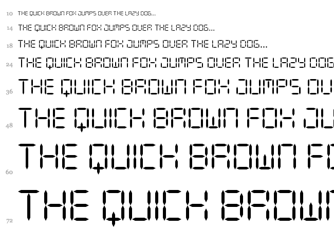 Digit LCD font waterfall