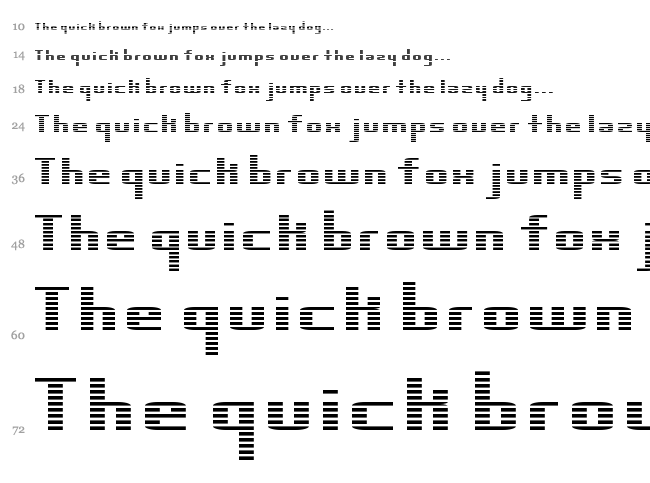 Dimension font waterfall